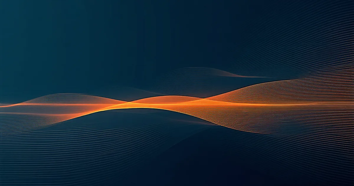 Abstract pattern extraction concept — overlapping waveform traces converging to a single template