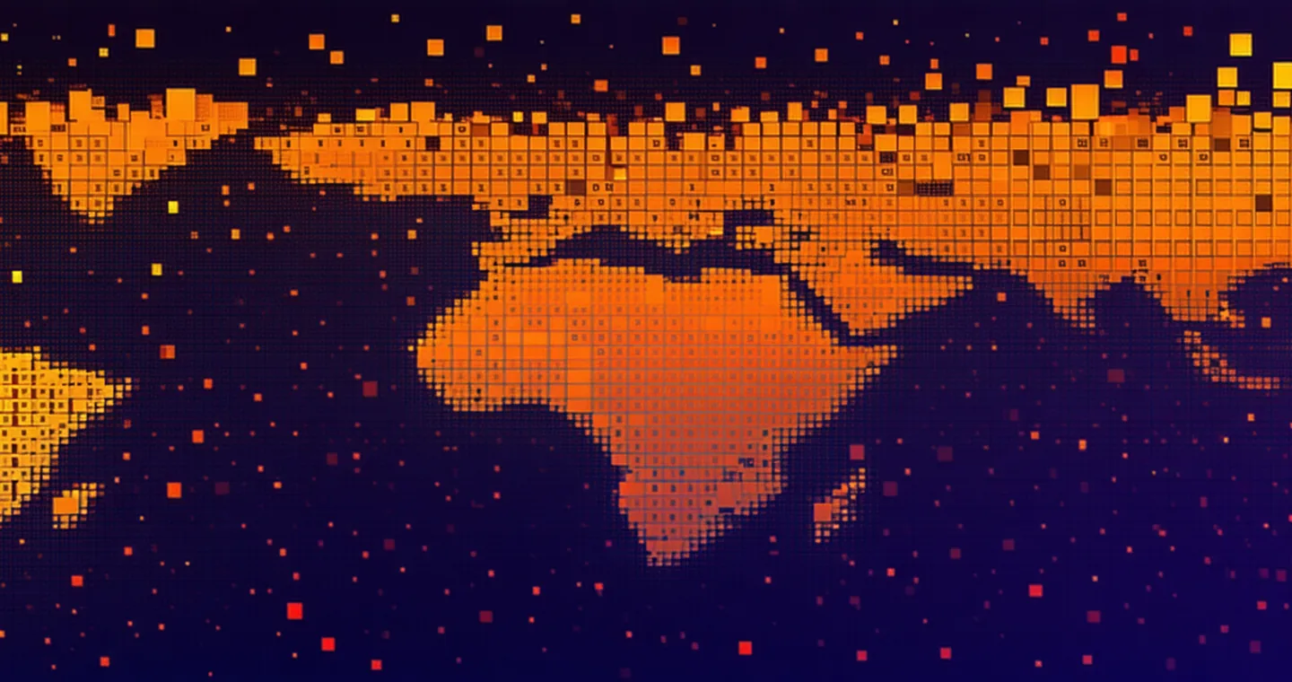 Abstract visualization of project data patterns revealing skill distribution
