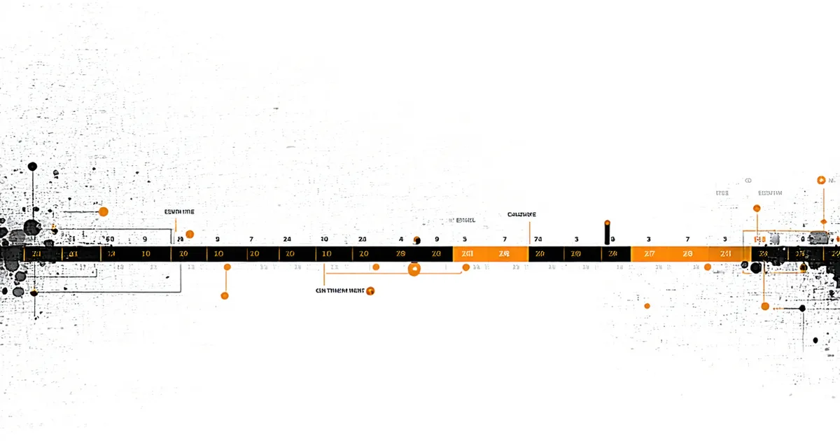 Abstract timeline with event-triggered markers — representing coaching tied to specific call events
