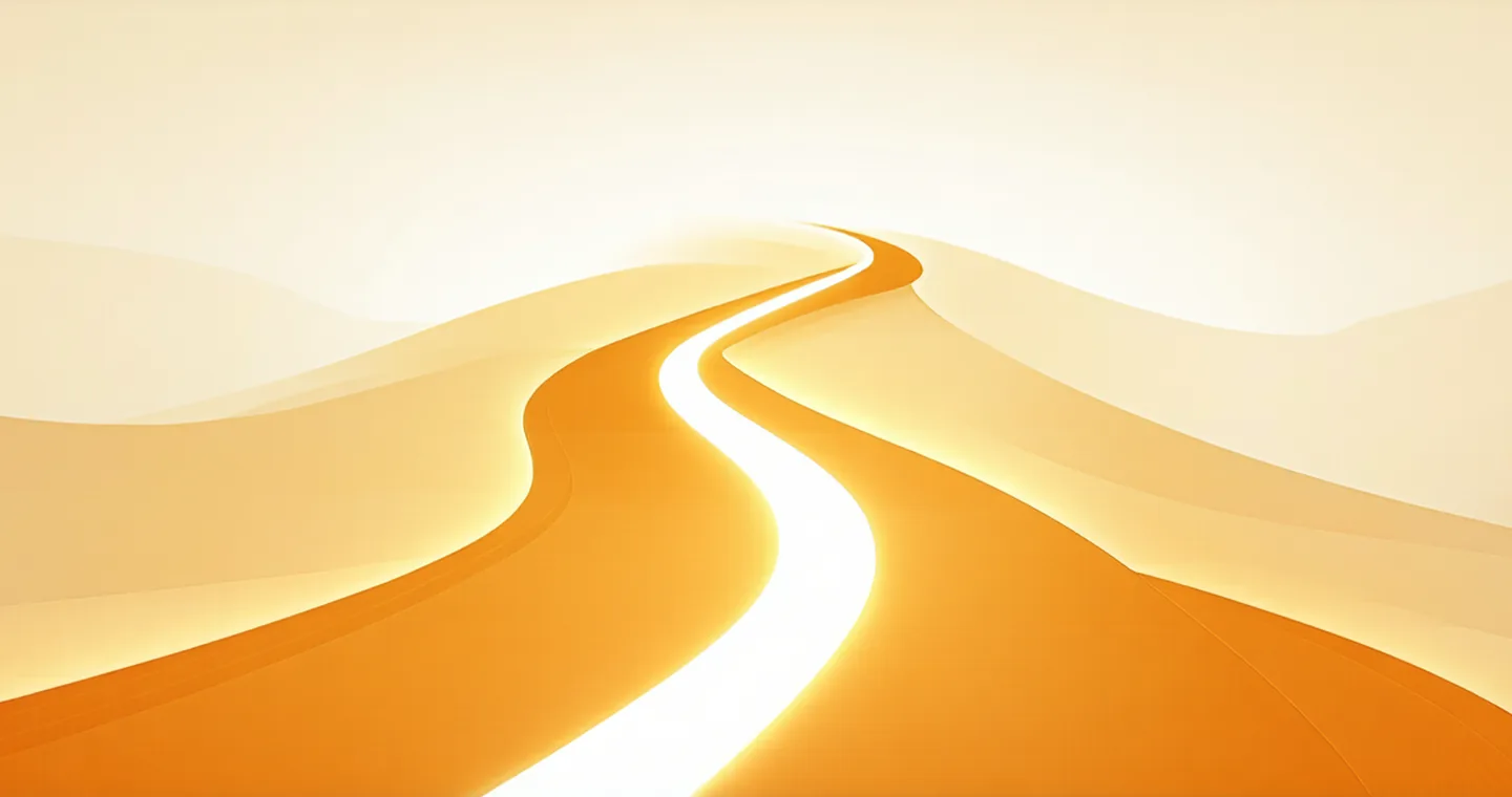 Abstract visualization of a decision fork between two paths
